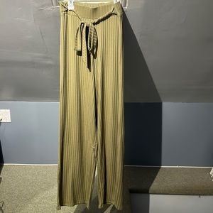 Olive green pants with tie